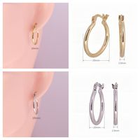 1 Pair Simple Style Classic Style Round Solid Color Plating Sterling Silver White Gold Plated Gold Plated Earrings main image 4