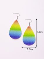 1 Pair Modern Style Simple Style Rainbow Heart Shape Butterfly Pu Leather Drop Earrings Ear Studs sku image 1