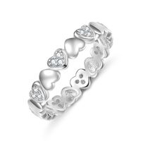 Elegant Original Design Simple Style Heart Shape Sterling Silver Plating Inlay Zircon Rings sku image 1
