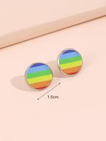 1 Pair Modern Style Simple Style Rainbow Heart Shape Butterfly Pu Leather Drop Earrings Ear Studs sku image 3