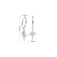 1 Pair Commute Star Plating Inlay Sterling Silver Zircon White Gold Plated Gold Plated Earrings main image 3