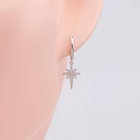 1 Pair Commute Star Plating Inlay Sterling Silver Zircon White Gold Plated Gold Plated Earrings main image 6
