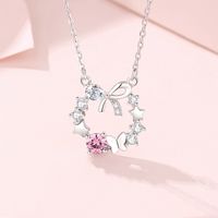 Simple Style Wreath Bow Knot Sterling Silver Pendant Necklace main image 7