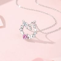Simple Style Wreath Bow Knot Sterling Silver Pendant Necklace main image 4