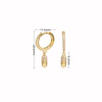 1 Paar Elegant Basic Geometrisch Überzug Inlay Sterling Silber Zirkon Weißgold Plattiert Vergoldet Ohrringe main image 3