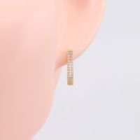 1 Pair Basic U Shape Plating Inlay Sterling Silver Zircon Gold Plated Earrings main image 5