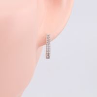 1 Pair Basic U Shape Plating Inlay Sterling Silver Zircon Gold Plated Earrings main image 6