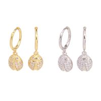 1 Pair Basic Insect Plating Inlay Sterling Silver Zircon Gold Plated Earrings main image 1