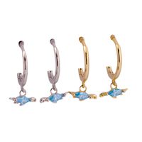 1 Pair Classic Style Dinosaur Plating Inlay Sterling Silver Zircon Gold Plated Earrings main image 1