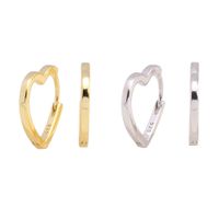 1 Paar Süss Herzform Überzug Sterling Silber Vergoldet Ohrringe main image 1
