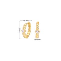 1 Pair Simple Style Round Plating Inlay Sterling Silver Zircon Gold Plated Earrings main image 3