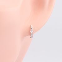 1 Pair Simple Style Round Plating Inlay Sterling Silver Zircon Gold Plated Earrings main image 8