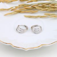 1 Pair Commute Round Plating Sterling Silver Gold Plated Earrings main image 6
