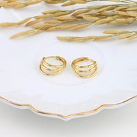 1 Pair Commute Round Plating Sterling Silver Gold Plated Earrings main image 5