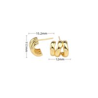 1 Pair Classic Style C Shape Plating Sterling Silver Gold Plated Earrings main image 3