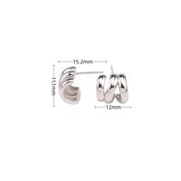 1 Paar Klassischer Stil C-form Überzug Sterling Silber Vergoldet Ohrringe main image 4