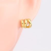 1 Paar Klassischer Stil C-form Überzug Sterling Silber Vergoldet Ohrringe main image 5