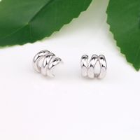 1 Pair Classic Style C Shape Plating Sterling Silver Gold Plated Earrings main image 8
