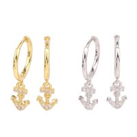 1 Pair Modern Style Arrow Plating Inlay Sterling Silver Zircon Gold Plated Earrings main image 1