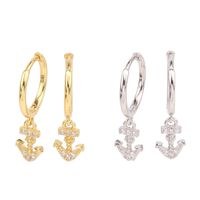 1 Pair Modern Style Arrow Plating Inlay Sterling Silver Zircon Gold Plated Earrings main image 2