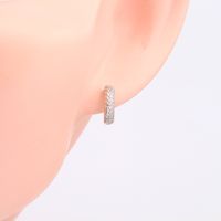 1 Pair Basic C Shape Pleated Sterling Silver Ear Studs main image 6