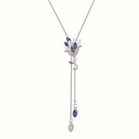 Elegant Classical Floral Alloy Plating Inlay Crystal Rhinestones Silver Plated Women's Necklace main image 7
