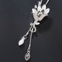 Elegant Classical Floral Alloy Plating Inlay Crystal Rhinestones Silver Plated Women's Necklace main image 6