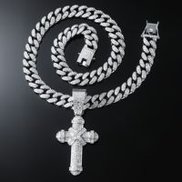 Hip-hop Punk Cross Alloy Inlay Rhinestones Unisex Pendant Necklace Necklace Pendant main image 4