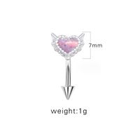 1 Piece Eyebrow Studs Sexy Sweet Heart Shape 316 Stainless Steel  Copper Plating Inlay Acrylic White Gold Plated sku image 1