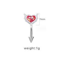 1 Piece Eyebrow Studs Sexy Sweet Heart Shape 316 Stainless Steel  Copper Plating Inlay Acrylic White Gold Plated sku image 2
