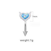 1 Piece Eyebrow Studs Sexy Sweet Heart Shape 316 Stainless Steel  Copper Plating Inlay Acrylic White Gold Plated sku image 3