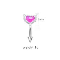 1 Piece Eyebrow Studs Sexy Sweet Heart Shape 316 Stainless Steel  Copper Plating Inlay Acrylic White Gold Plated sku image 4