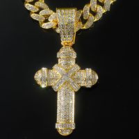 Hip Hop Punk Cruzar Aleación Embutido Diamantes De Imitación Unisexo Collar Colgante Collar Colgante sku image 1