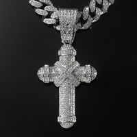Hip-hop Punk Cross Alloy Inlay Rhinestones Unisex Pendant Necklace Necklace Pendant sku image 2