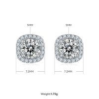 Elegant Glam Luxurious Square Sterling Silver Gra Plating Inlay Moissanite Women's Earrings Necklace main image 3