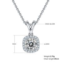 Elegant Glam Luxurious Square Sterling Silver Gra Plating Inlay Moissanite Women's Earrings Necklace main image 2