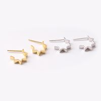 1 Pair Simple Style Star Plating Sterling Silver Ear Studs main image 3