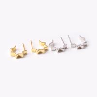 1 Pair Simple Style Star Plating Sterling Silver Ear Studs main image 4
