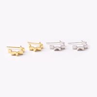 1 Pair Simple Style Star Plating Sterling Silver Ear Studs main image 6