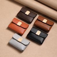 Unisex Solid Color Pu Leather Flip Cover Card Holders main image 1