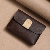 Unisex Solid Color Pu Leather Flip Cover Card Holders main image 4