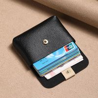Unisex Solid Color Pu Leather Flip Cover Card Holders main image 2