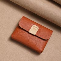 Unisex Solid Color Pu Leather Flip Cover Card Holders sku image 3