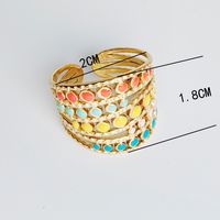 304 Stainless Steel Titanium Steel 18K Gold Plated Casual Simple Style Enamel Plating Round Dots Open Rings main image 2