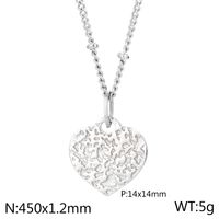 Titanium Steel 18K Gold Plated Simple Style Inlay Heart Shape Resin Pendant Necklace sku image 4