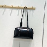 Women's Medium Pu Leather Solid Color Streetwear Square Zipper Shoulder Bag sku image 3