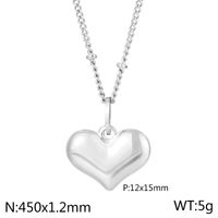 Titanium Steel 18K Gold Plated Simple Style Inlay Heart Shape Resin Pendant Necklace sku image 2