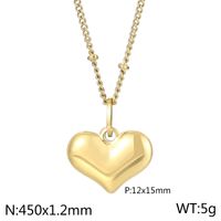 Titanium Steel 18K Gold Plated Simple Style Inlay Heart Shape Resin Pendant Necklace sku image 16
