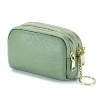 Women's Solid Color Leather Zipper Coin Purses sku image 3