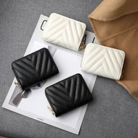 Unisex Solid Color Pu Leather Zipper Card Holders main image 2